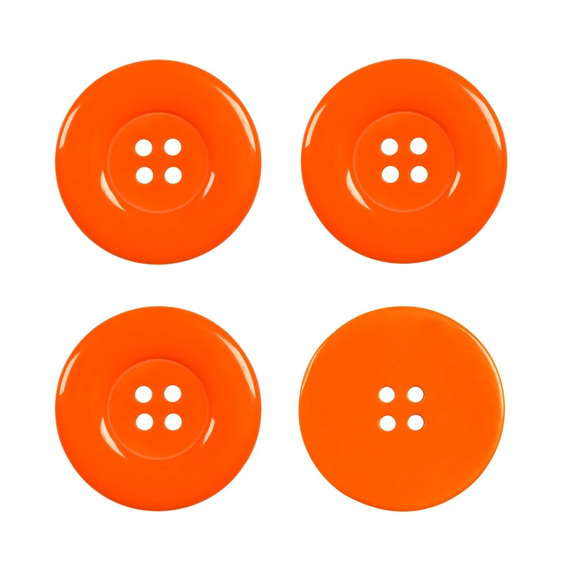 YAKA 50pcs 4 Holes Round Sewing Resin Buttons1.5inch/38mm in Bulk for Environmental Sewing Fasteners Scrapbooking DIY Sewing Tailor Crafts Coats Clothe Orange - Image 1